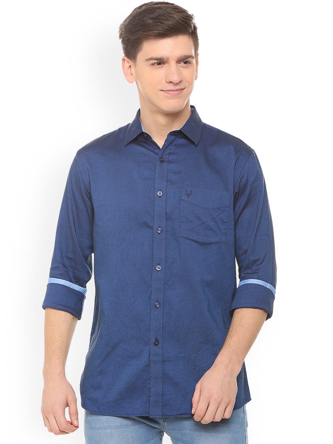 

Allen Solly Men Blue Slim Fit Solid Casual Shirt