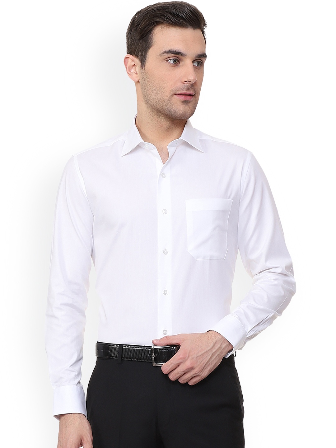 

Louis Philippe Men White Regular Fit Solid Formal Shirt