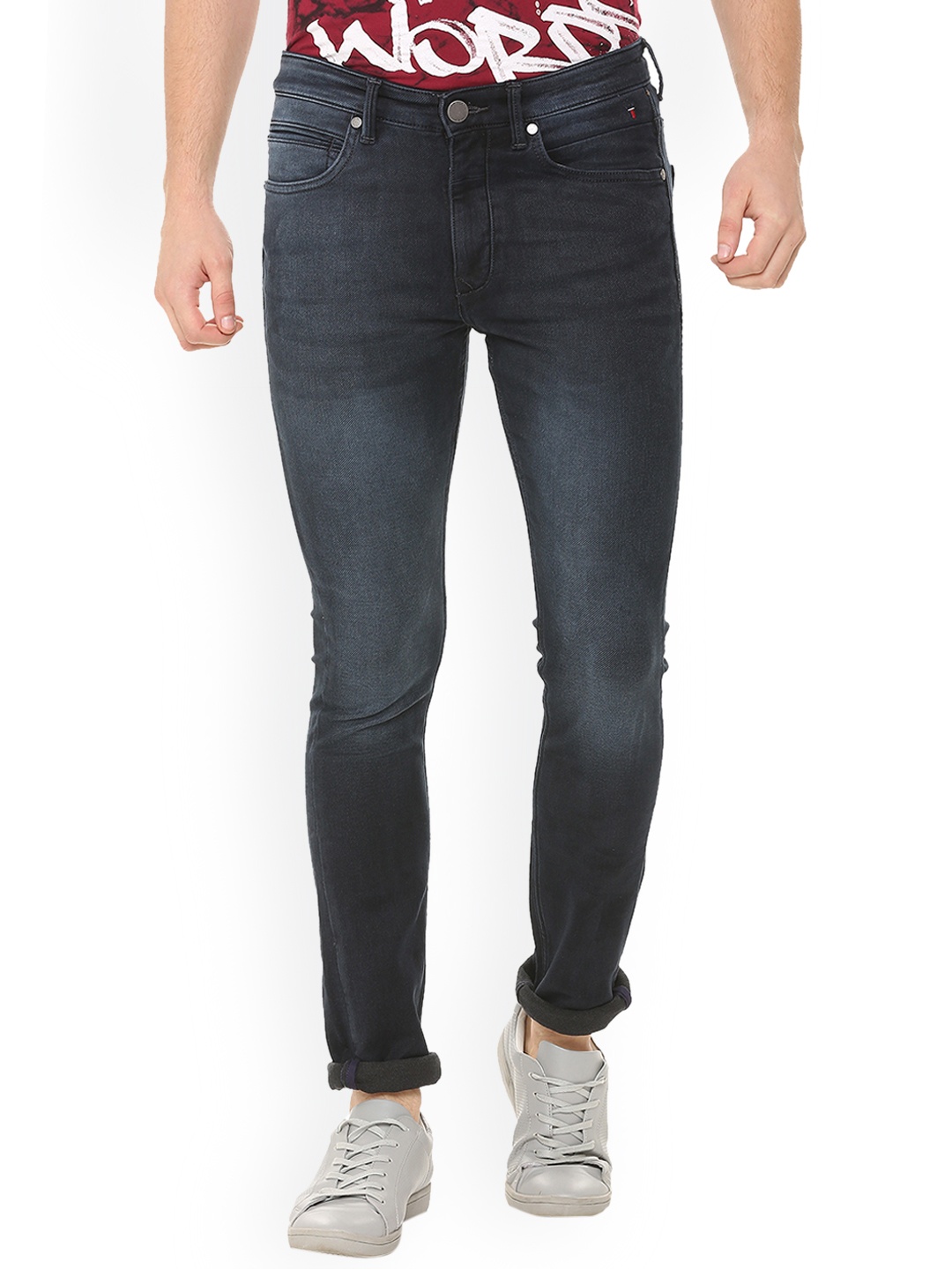 

Louis Philippe Jeans Men Blue Slim Fit Mid-Rise Clean Look Stretchable Jeans