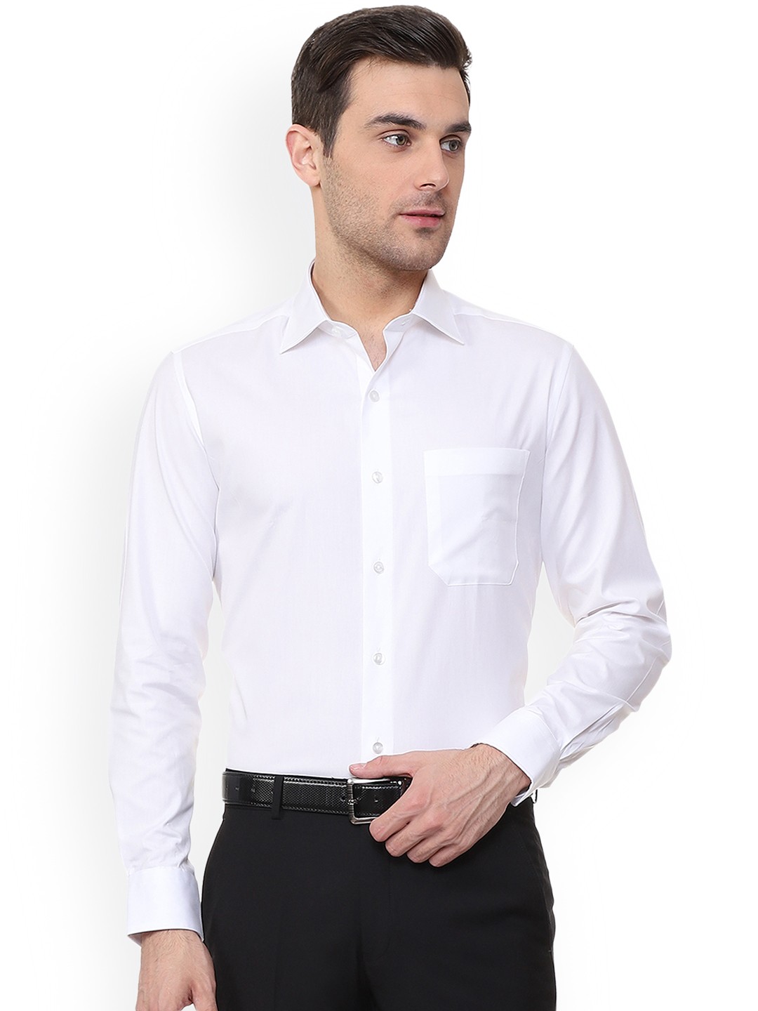 

Louis Philippe Men White Regular Fit Solid Formal Shirt