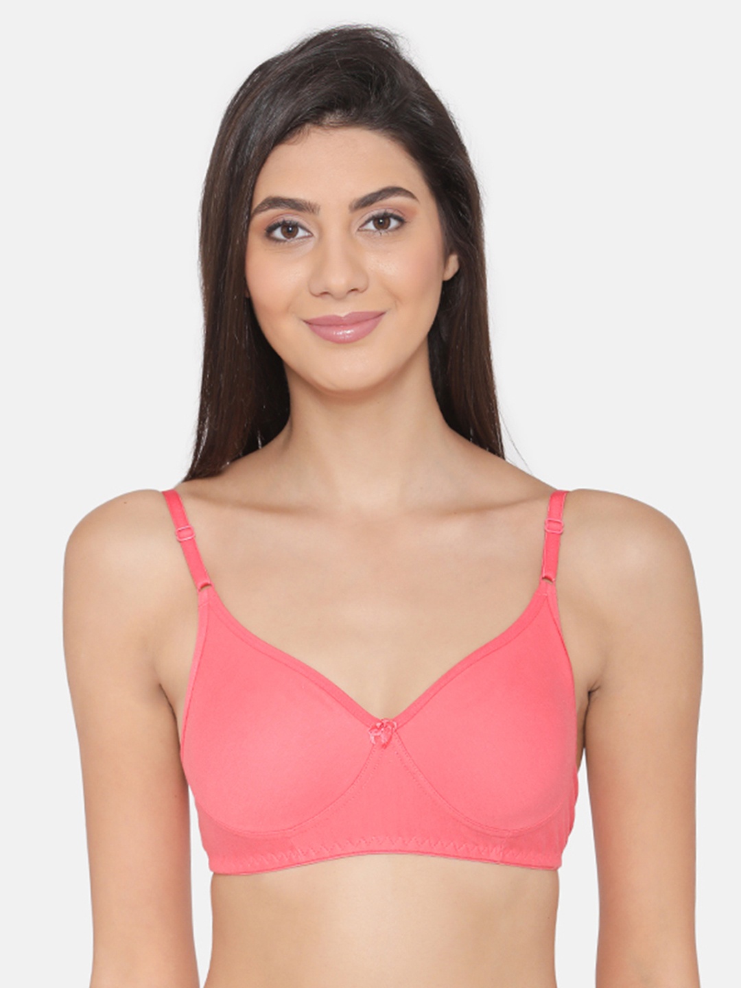 

Clovia Pink Solid Non-Wired Non Padded T-shirt Bra BR0184Q2332B