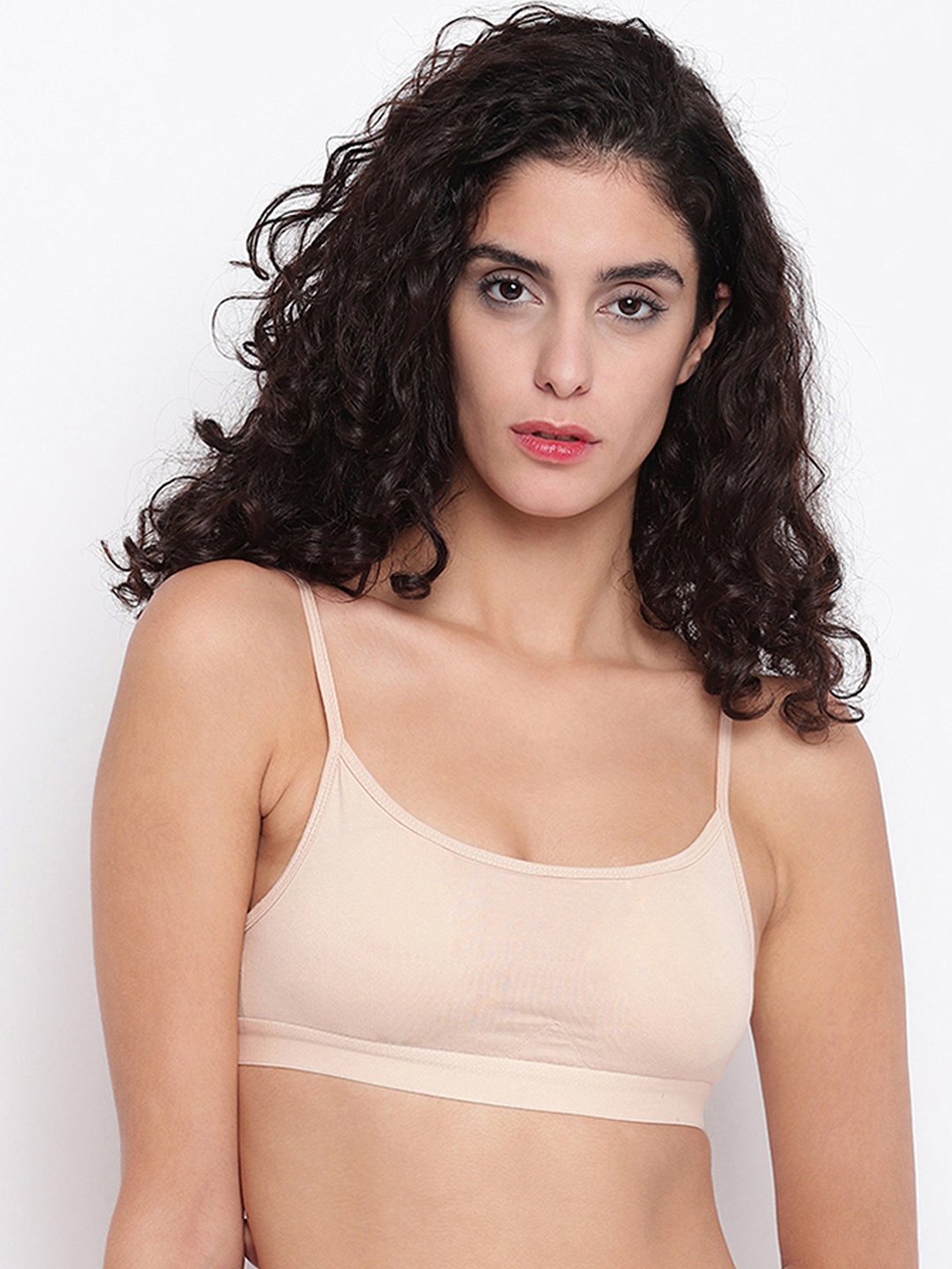 

BRAG Beige Solid Non-Wired Lightly Padded Bralette Bra BLC02SK01