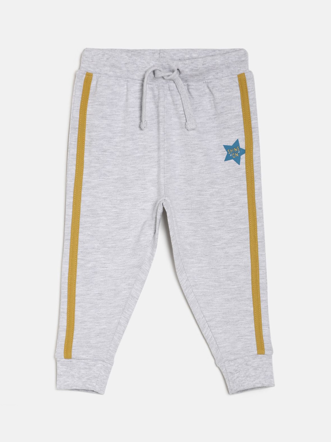 

MINI KLUB Boys Grey Melange Solid Slim-Fit Joggers