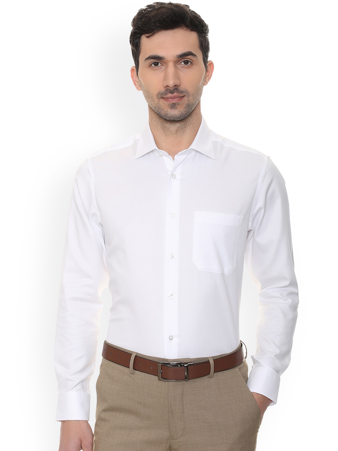 

Louis Philippe Men White Regular Fit Solid Formal Shirt
