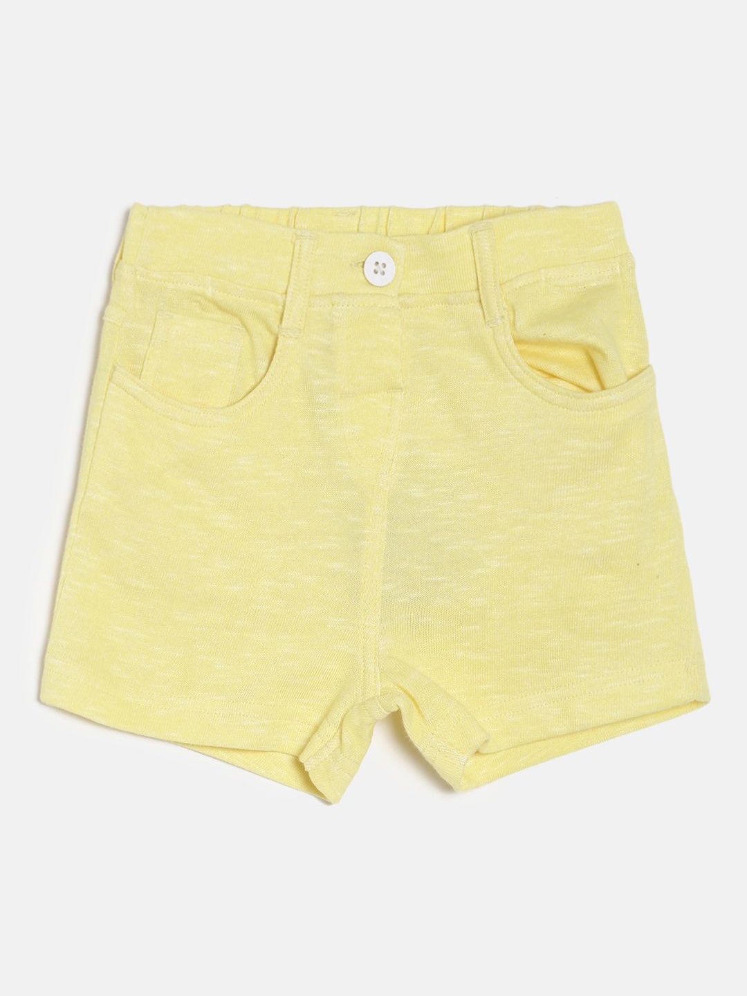 

MINI KLUB Girls Yellow Solid Regular Fit Regular Shorts