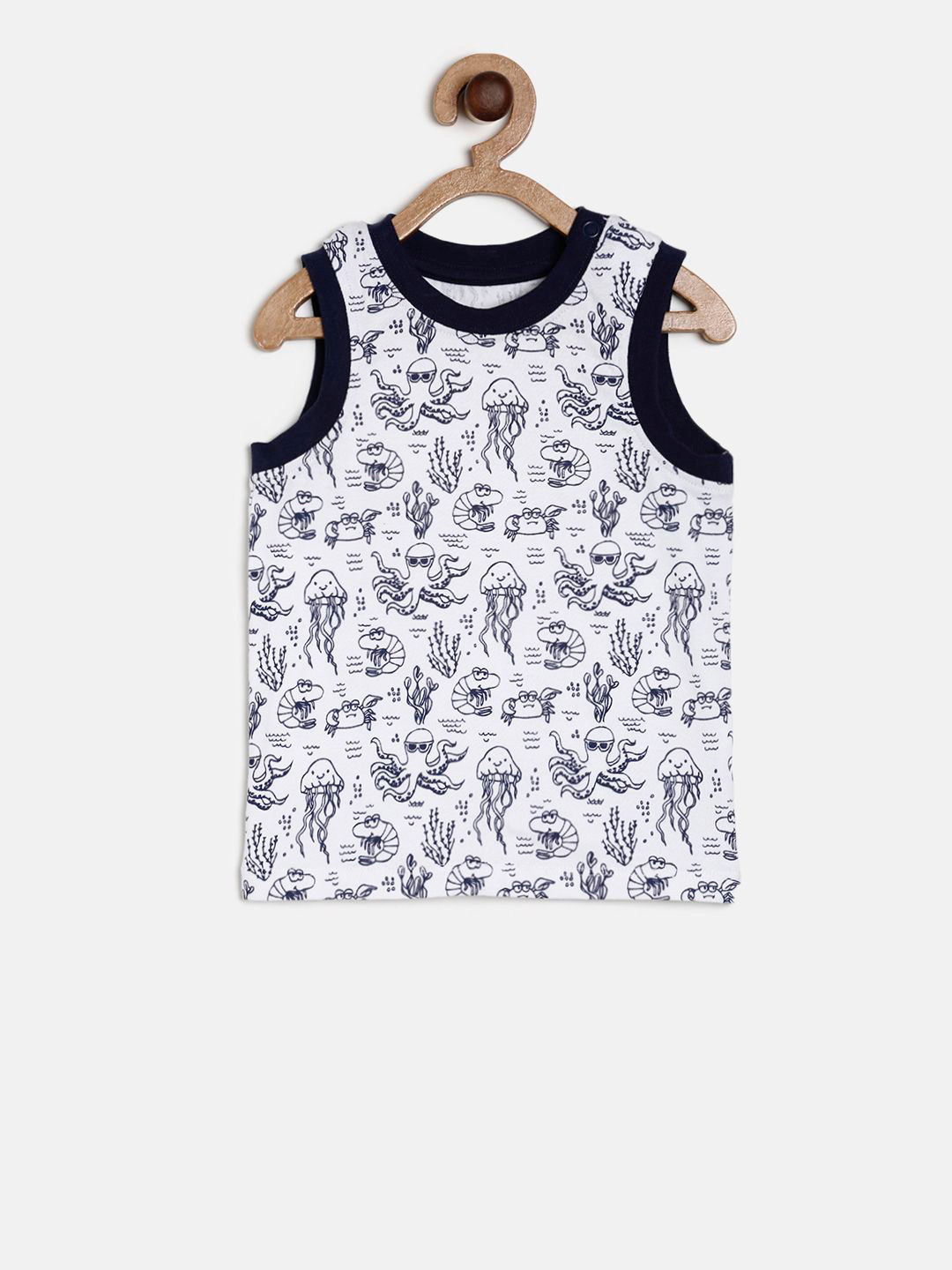 

MINI KLUB Boys White Printed Round Neck T-shirt