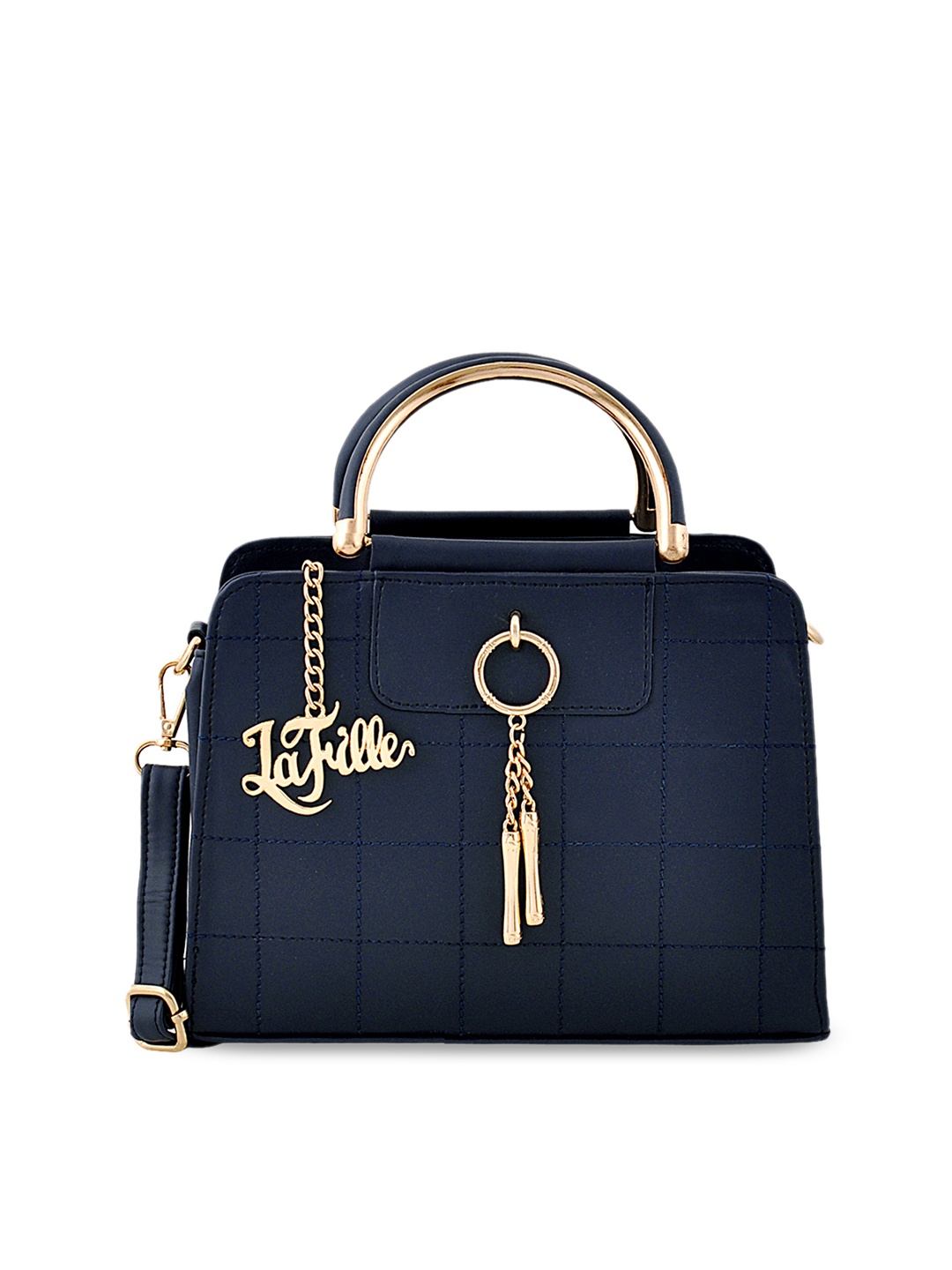 

LaFille Navy Blue Textured Handheld Bag