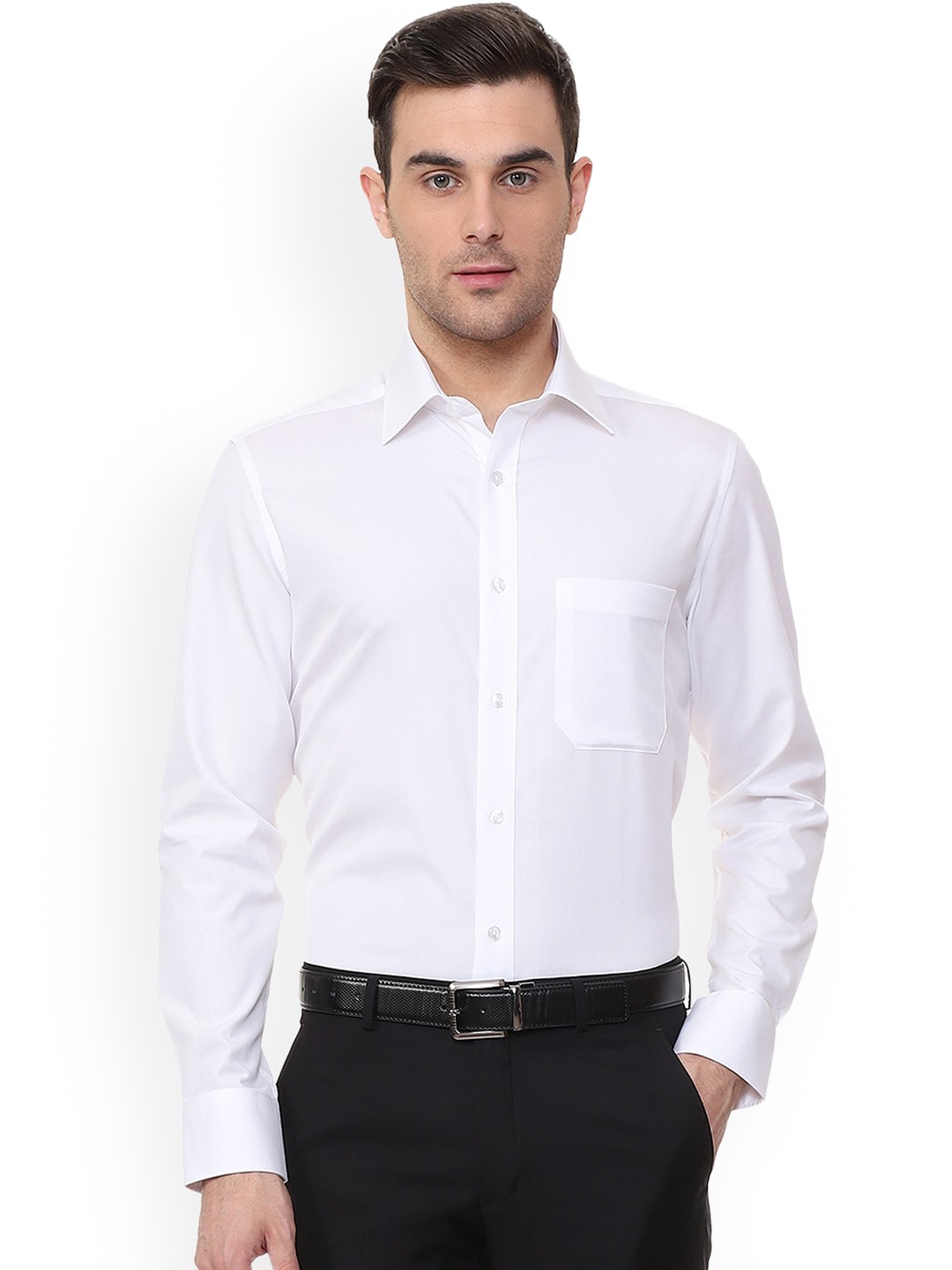 

Louis Philippe Men White Regular Fit Solid Formal Shirt