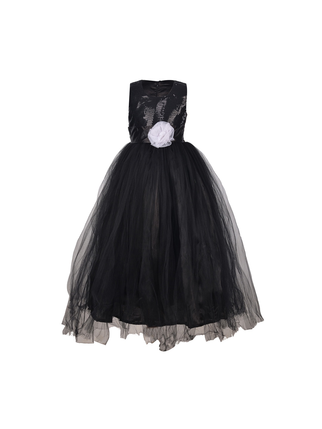 

Samsara Couture Girls Black Sequin Embellished Fit and Flare Dress