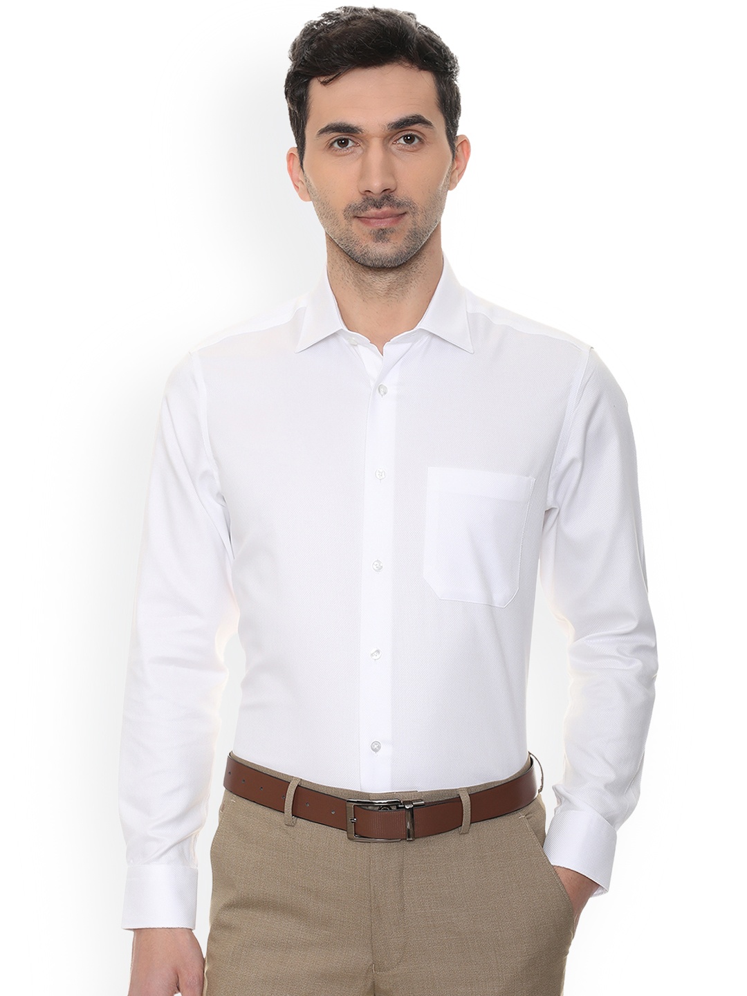 

Louis Philippe Permapress Men White Regular Fit Solid Formal Shirt