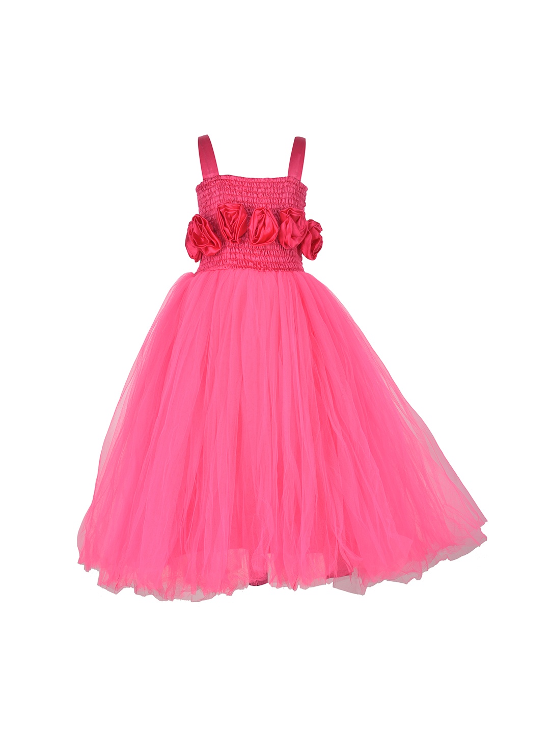 

Samsara Couture Girls Pink Self Design Fit and Flare Dress