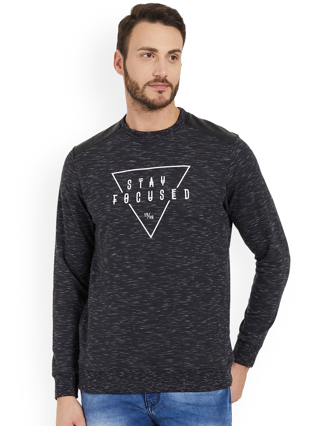 

Status Quo Men Black Printed Sweatshirt
