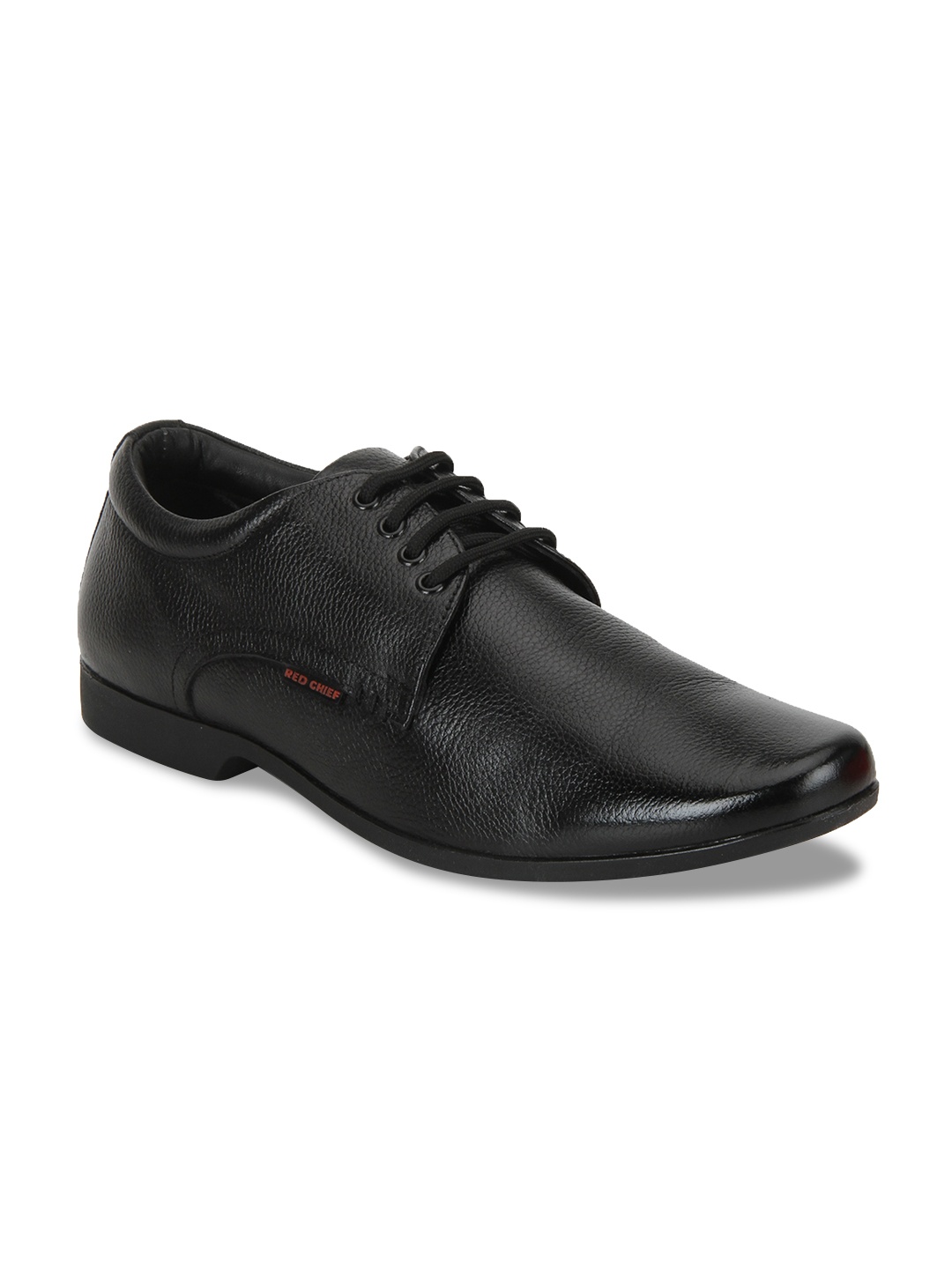 

Red Chief Men Black Leather Formal Derbys