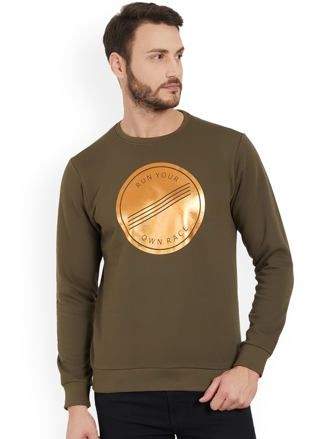 

Status Quo Men Green Printed Sweatshirt