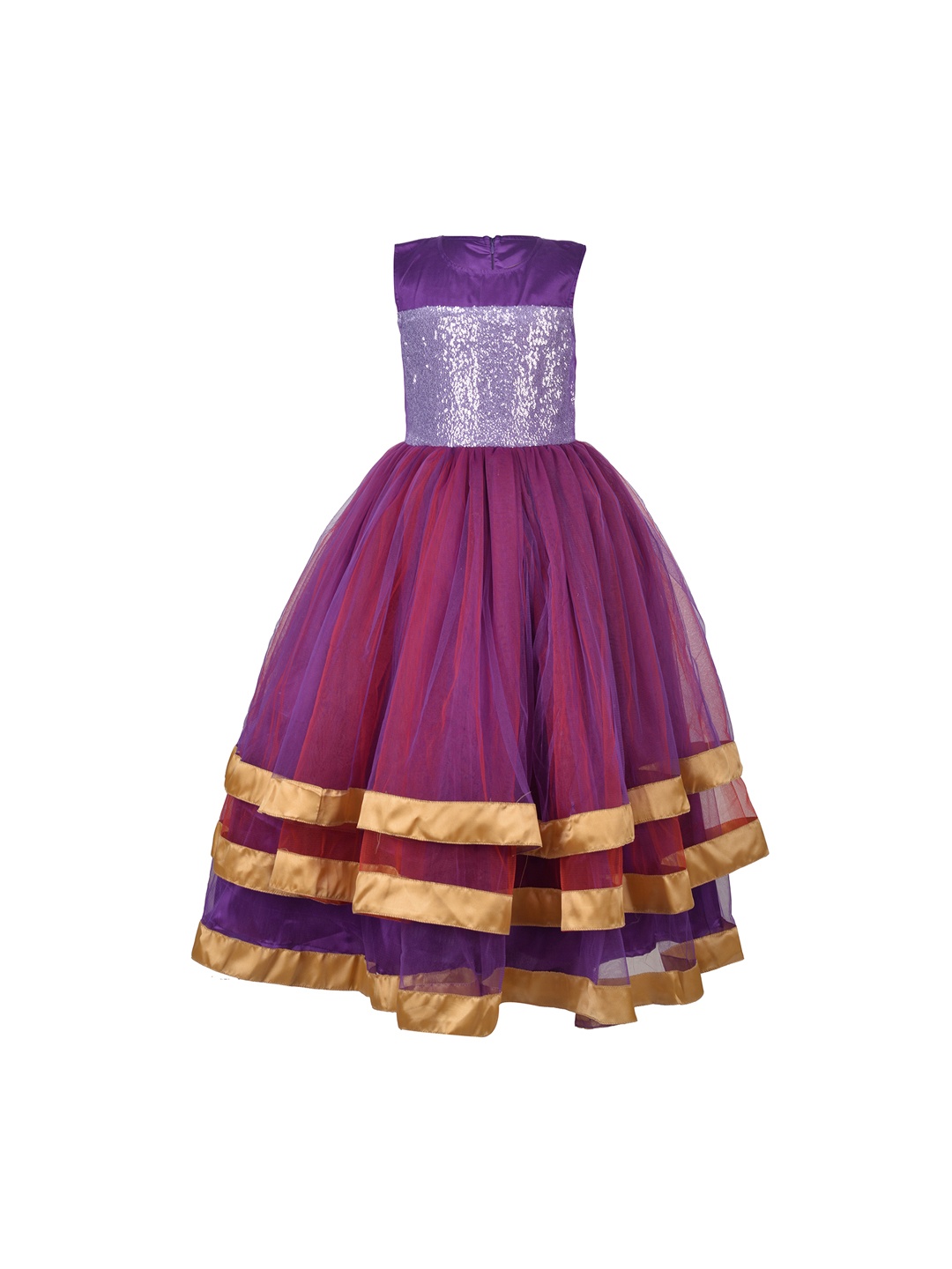 

Samsara Couture Girls Purple Embellished Fit and Flare Dress