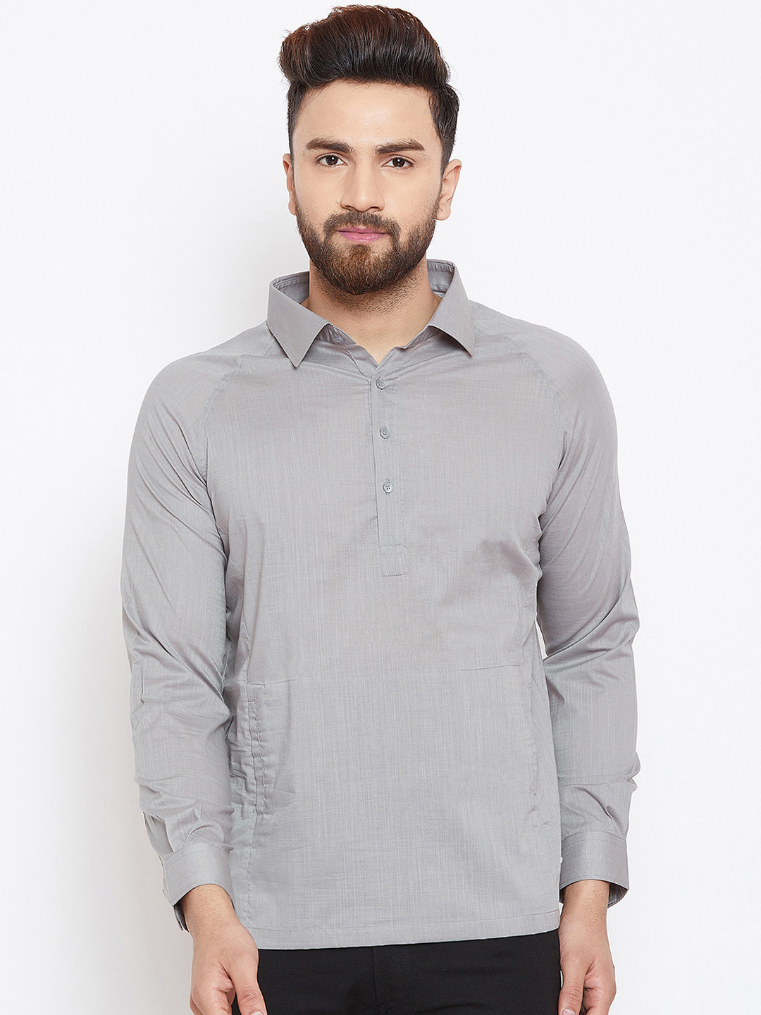 

Canary London Men Grey Smart Slim Fit Solid Casual Shirt