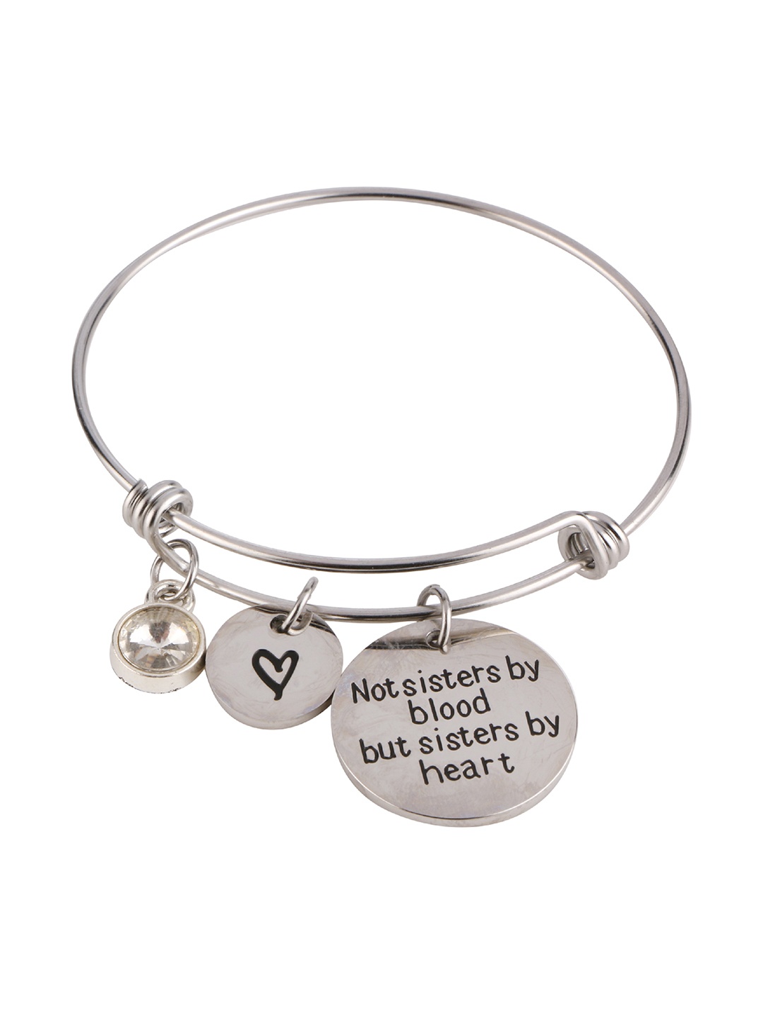 

Peora Silver-Toned Alloy Silver-Plated Charm Bracelet