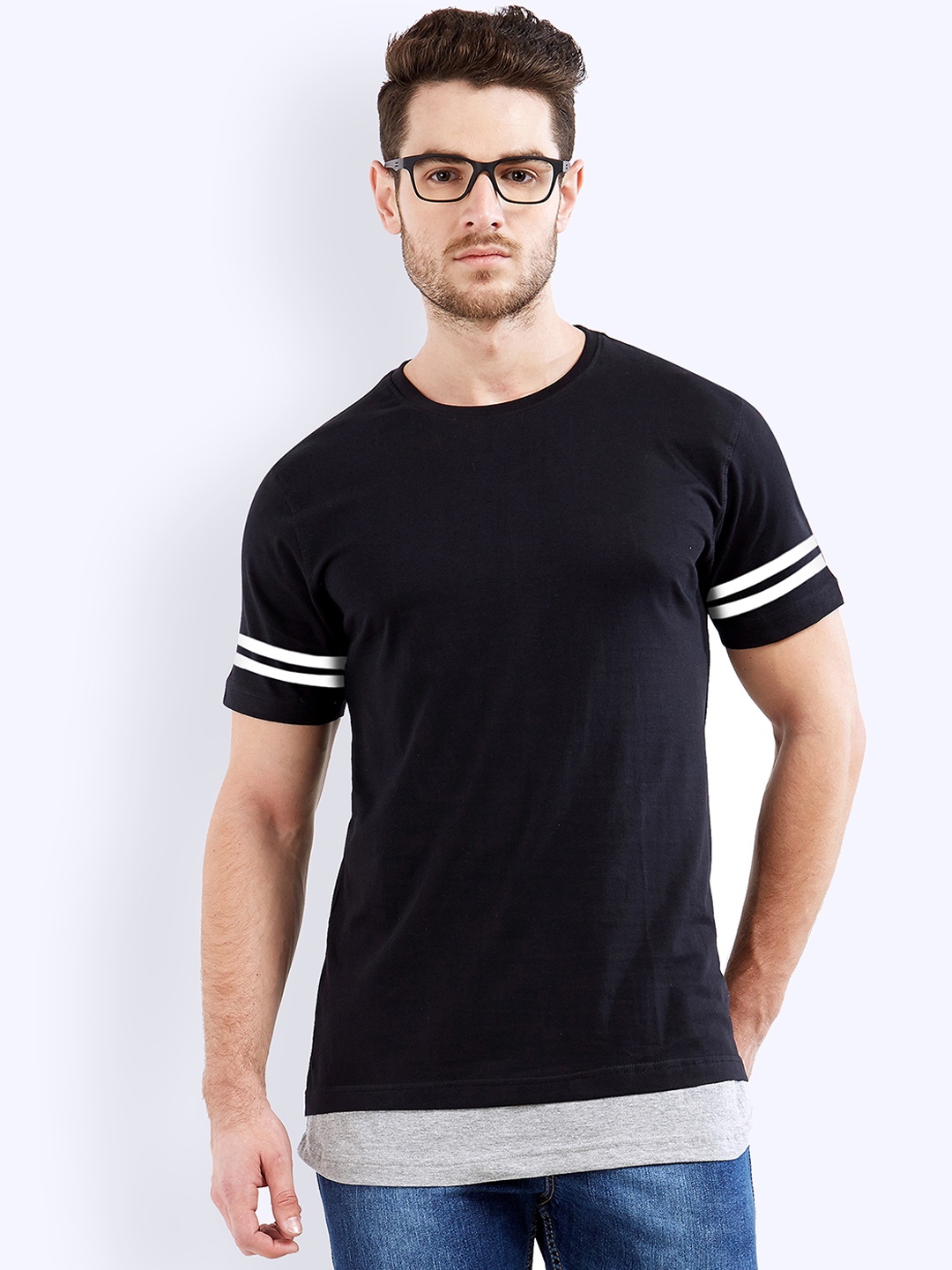 

Maniac Men Black Solid Round Neck Pure Cotton T-shirt