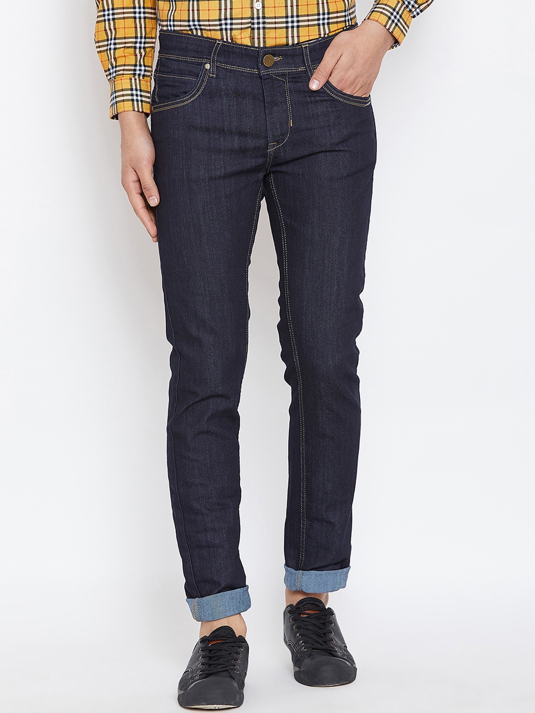 

Canary London Men Navy Blue Smart Slim Fit Low-Rise Clean Look Stretchable Jeans
