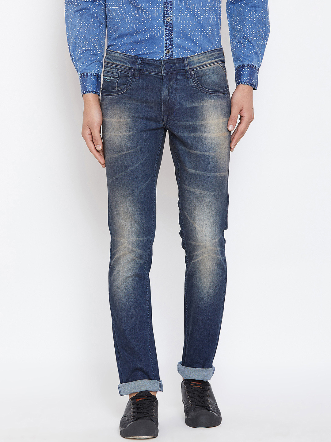 

Canary London Men Blue Smart Slim Fit Low-Rise Clean Look Stretchable Jeans