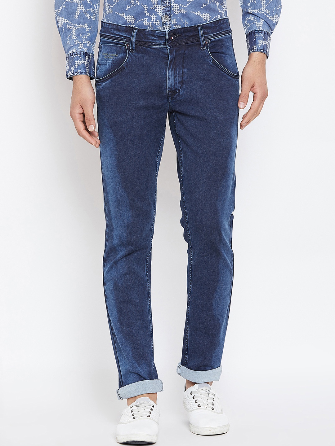 

Canary London Men Blue Smart Slim Fit Low-Rise Clean Look Stretchable Jeans
