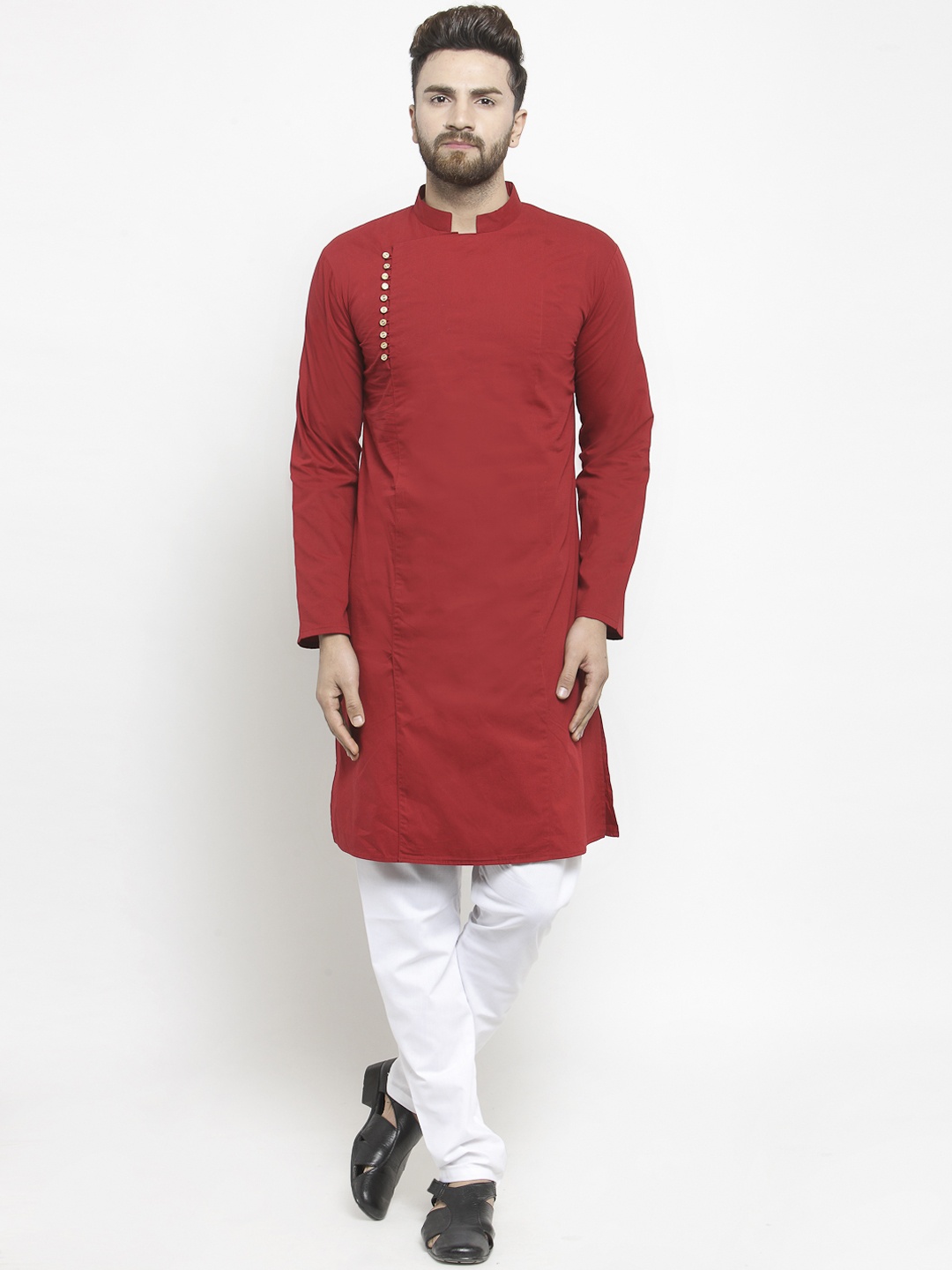 

Purple State Men Maroon Solid Kurta