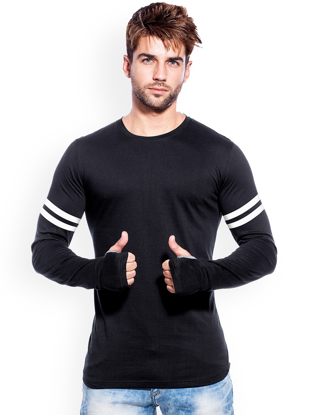 

Maniac Men Black Solid Round Neck Pure Cotton T-shirt