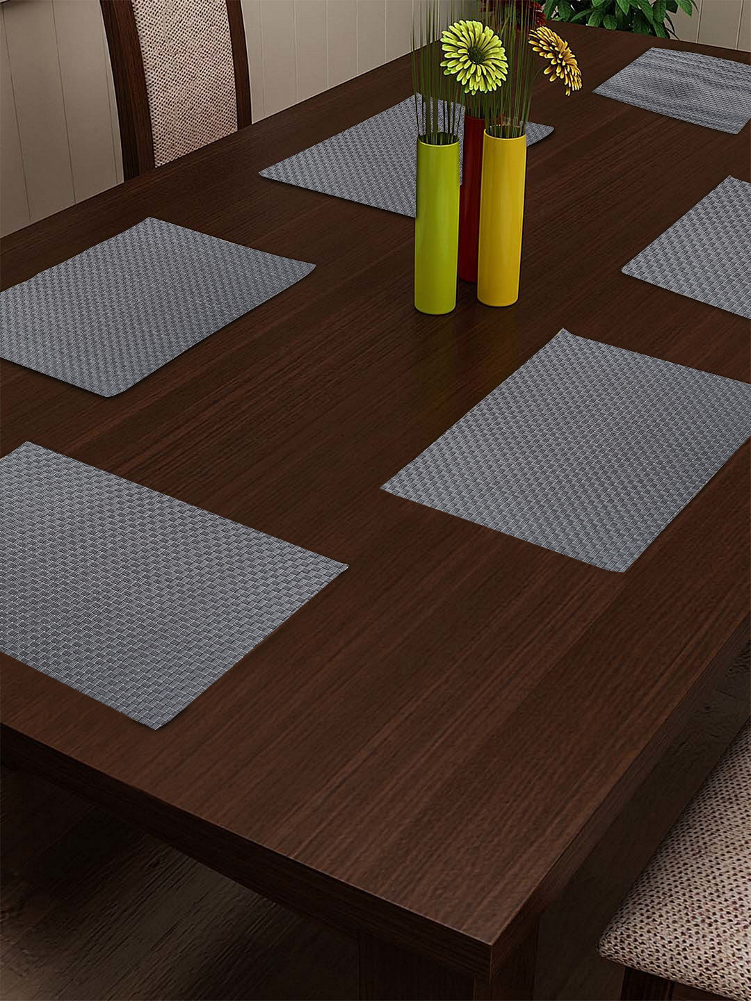 

BIANCA Set of 6 Black & White Geometric Rectangular Table Mats