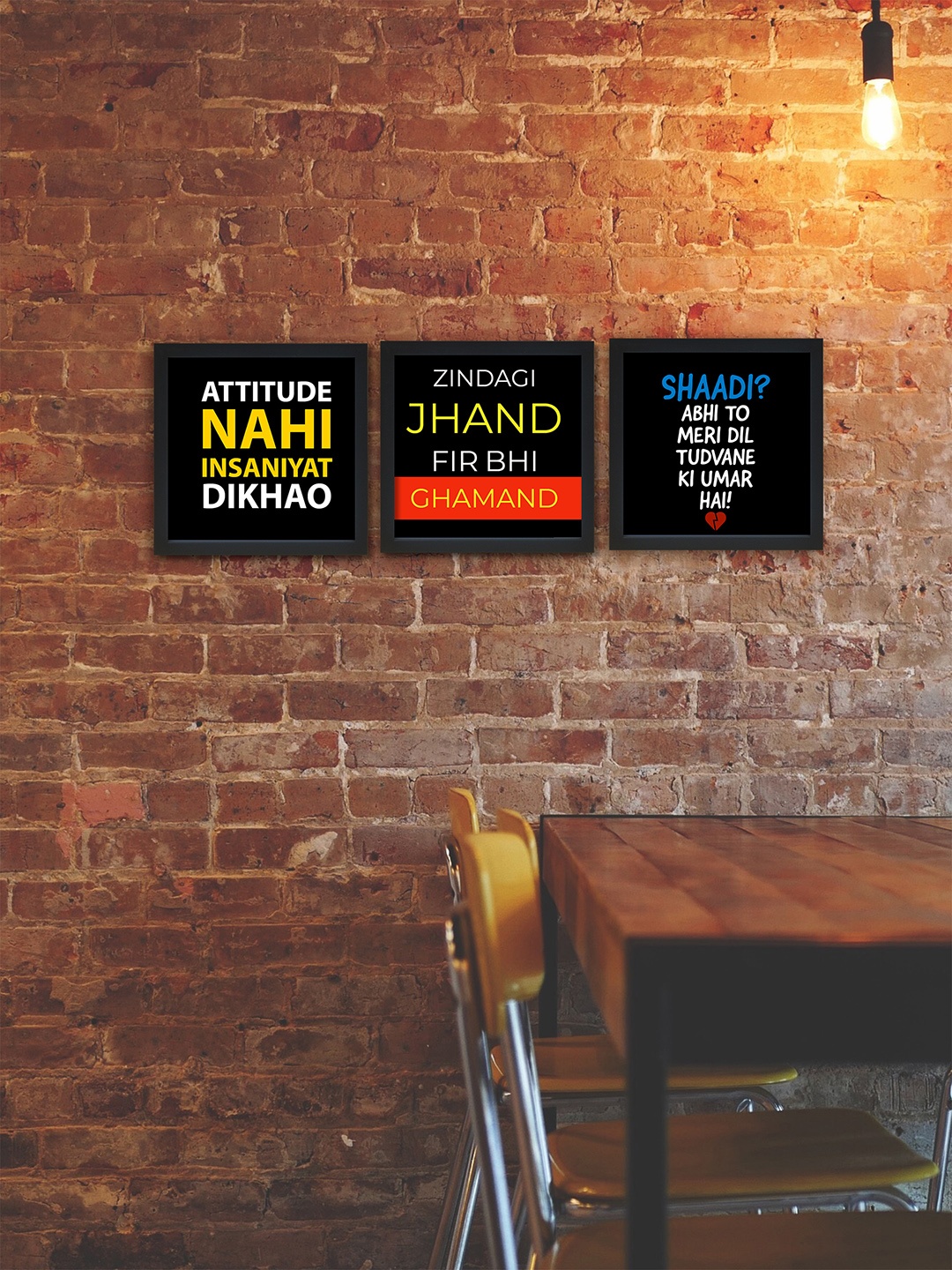 

nest ART Set of 3 Black Funny Quote Wall Art