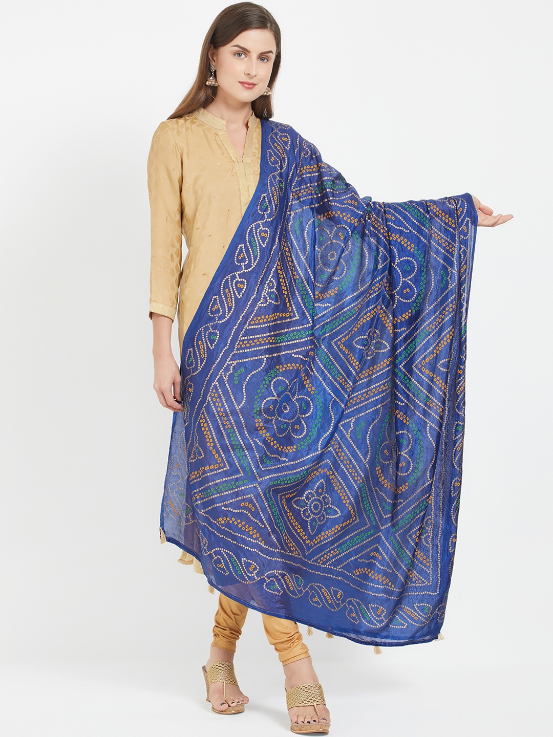 Dupatta Bazaar Blue Printed Dupatta