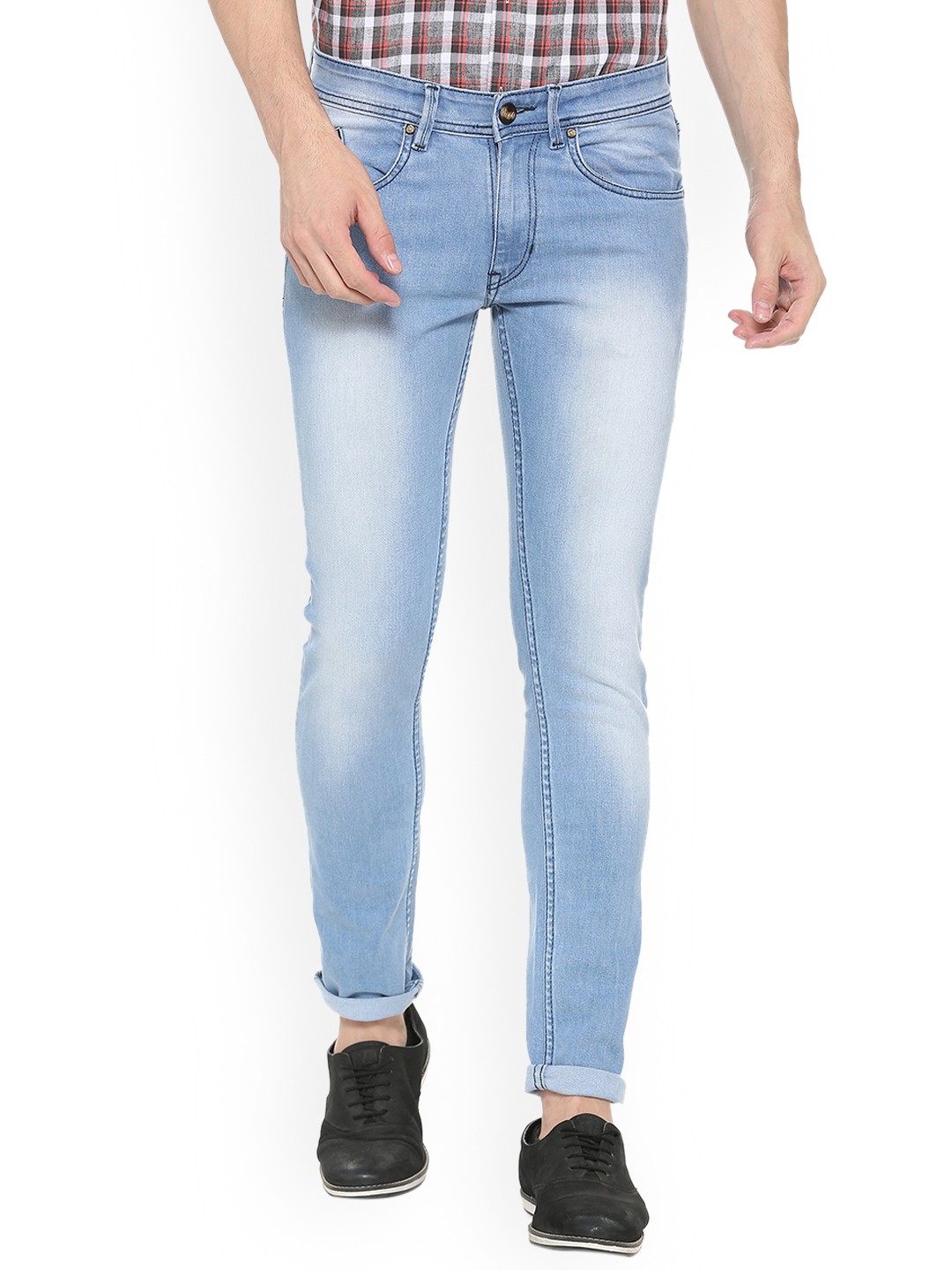 

People Men Blue Slim Fit Mid-Rise Clean Look Stretchable Jeans