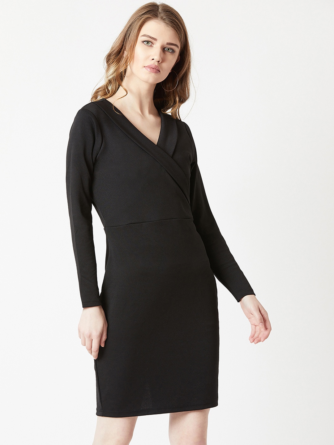 

Miss Chase Women Black Solid Sheath Dress
