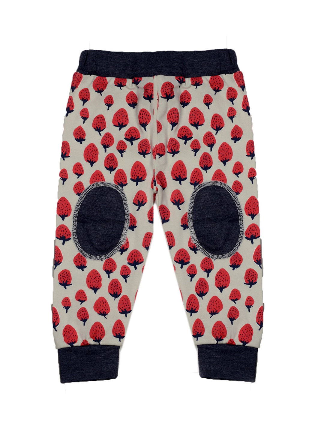 

TINY HUG Unisex Cream-Coloured & Red Printed Slim-Fit Joggers