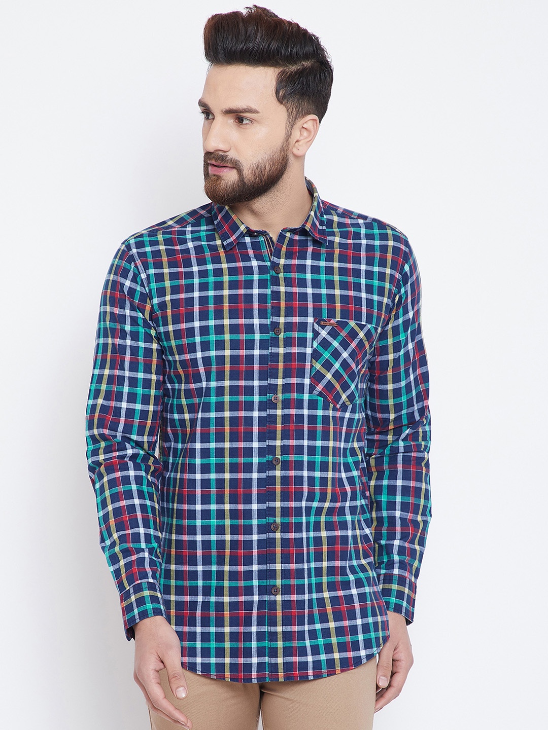 

Duke Men Multicoloured Regular Fit Checked Casual Shirt, Multi