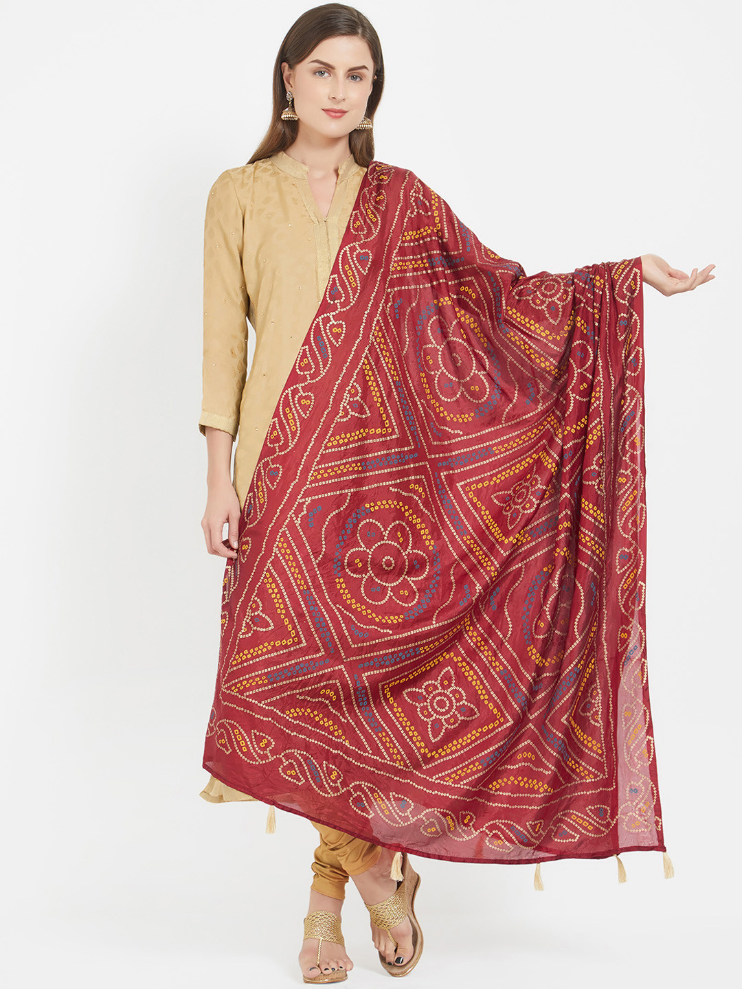 

Dupatta Bazaar Maroon Printed Dupatta