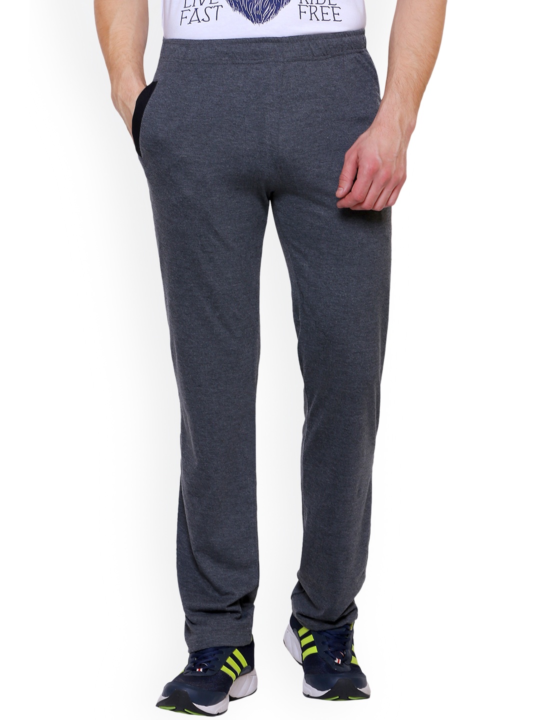 

DYCA Men Grey Melange Solid Slim-fit Track Pants