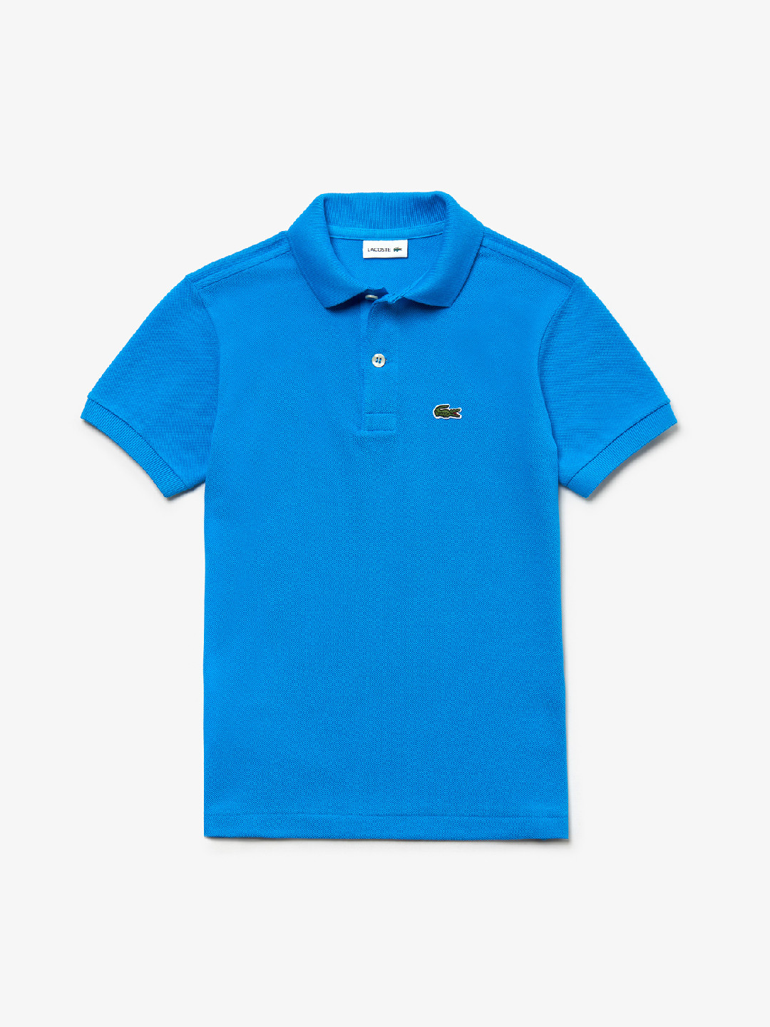 

Lacoste Boys Blue Solid Polo Collar Pure Cotton T-shirt