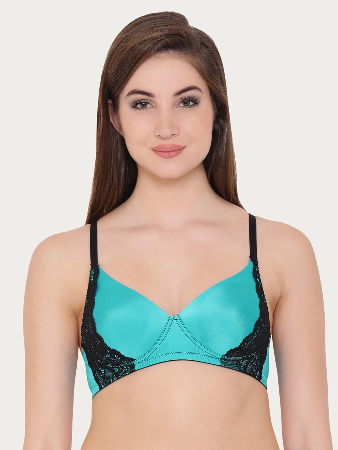 

Clovia Lace Padded Non-Wired Bra, Blue