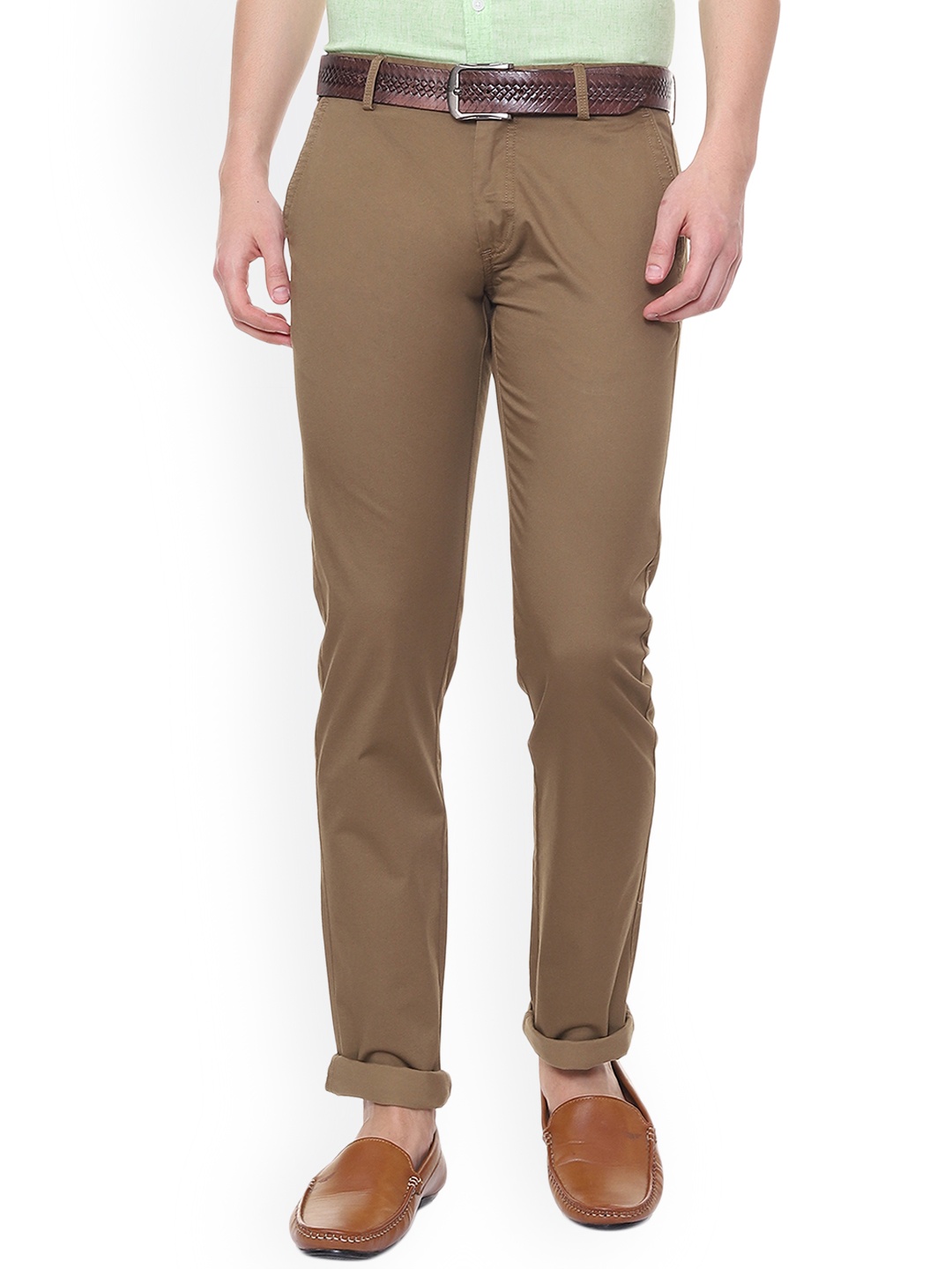 

Allen Solly Men Brown Slim Fit Solid Regular Trousers