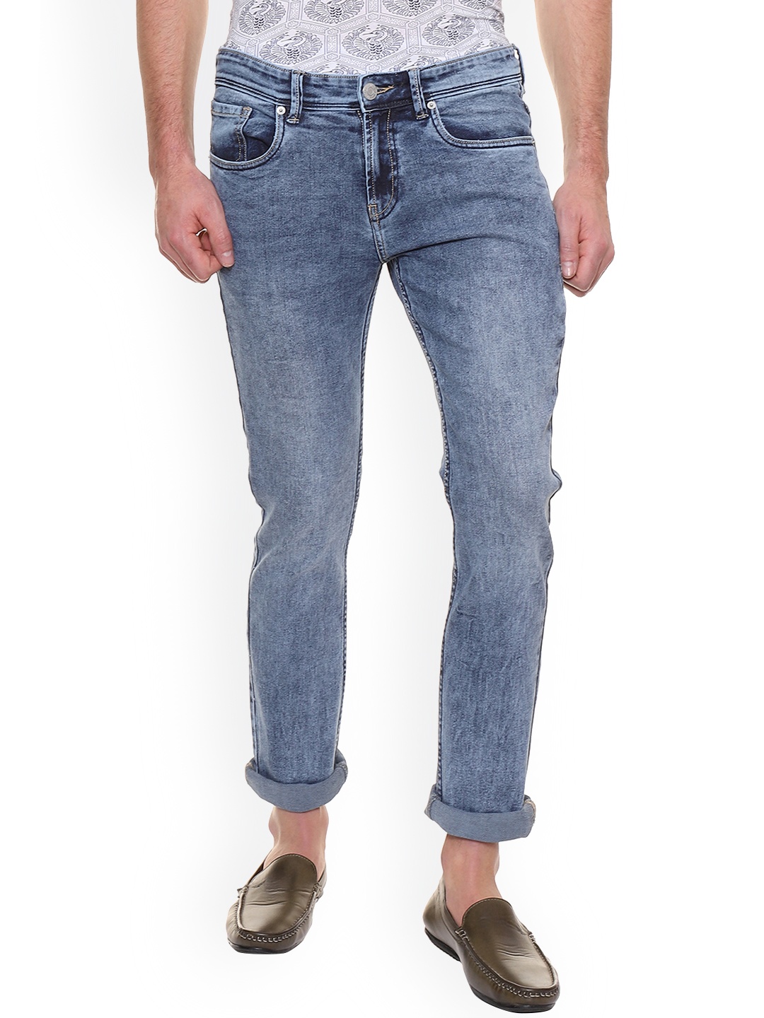 

People Men Blue Slim Fit Mid-Rise Clean Look Jeans