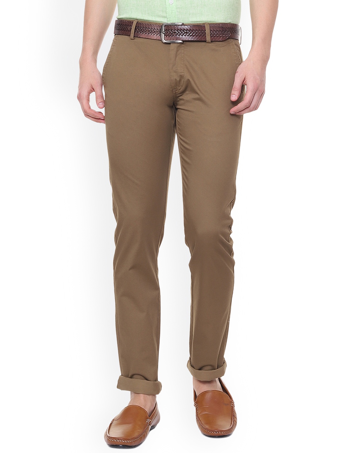 

Allen Solly Men Brown Slim Fit Solid Regular Trousers