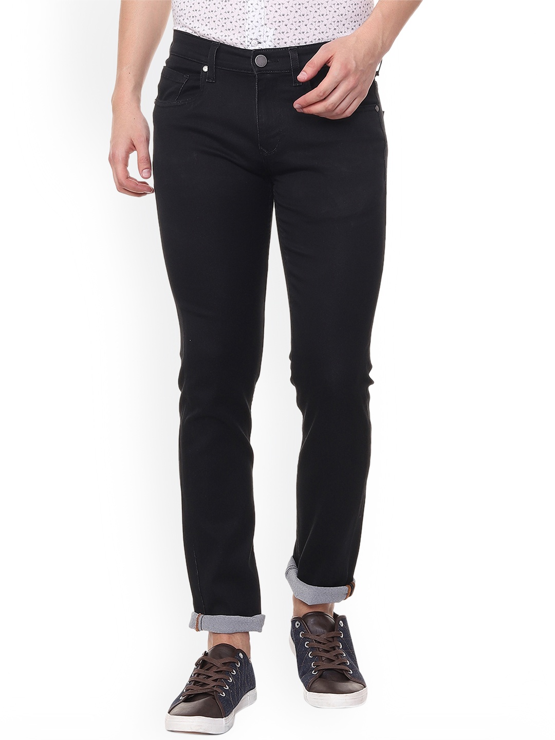 

Louis Philippe Jeans Men Black Slim Fit Mid-Rise Clean Look Jeans