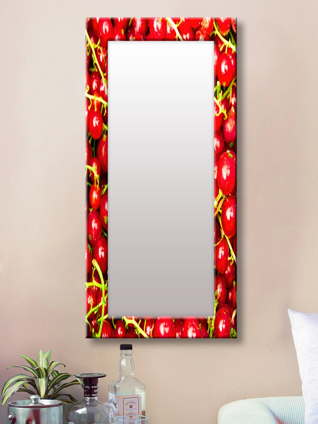 

999Store Red Framed Wall Mirror
