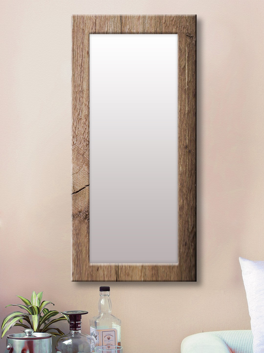 

999Store Brown Framed Wall Mirror