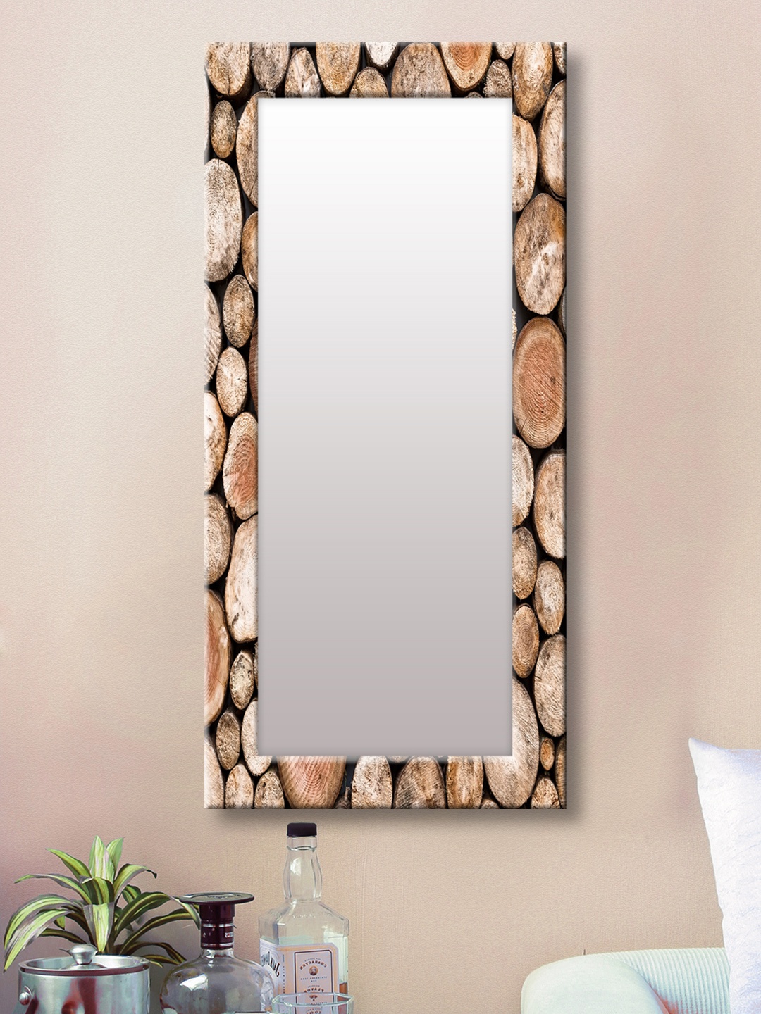 

999Store Brown Framed Wall Mirror