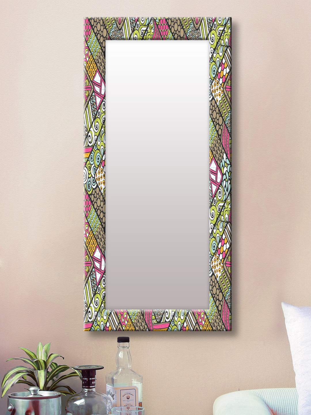 

999Store Multicoloured Framed Wall Mirror, Multi