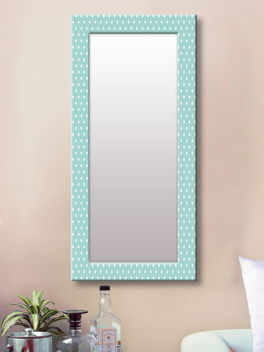 

999Store Blue Framed Wall Mirror