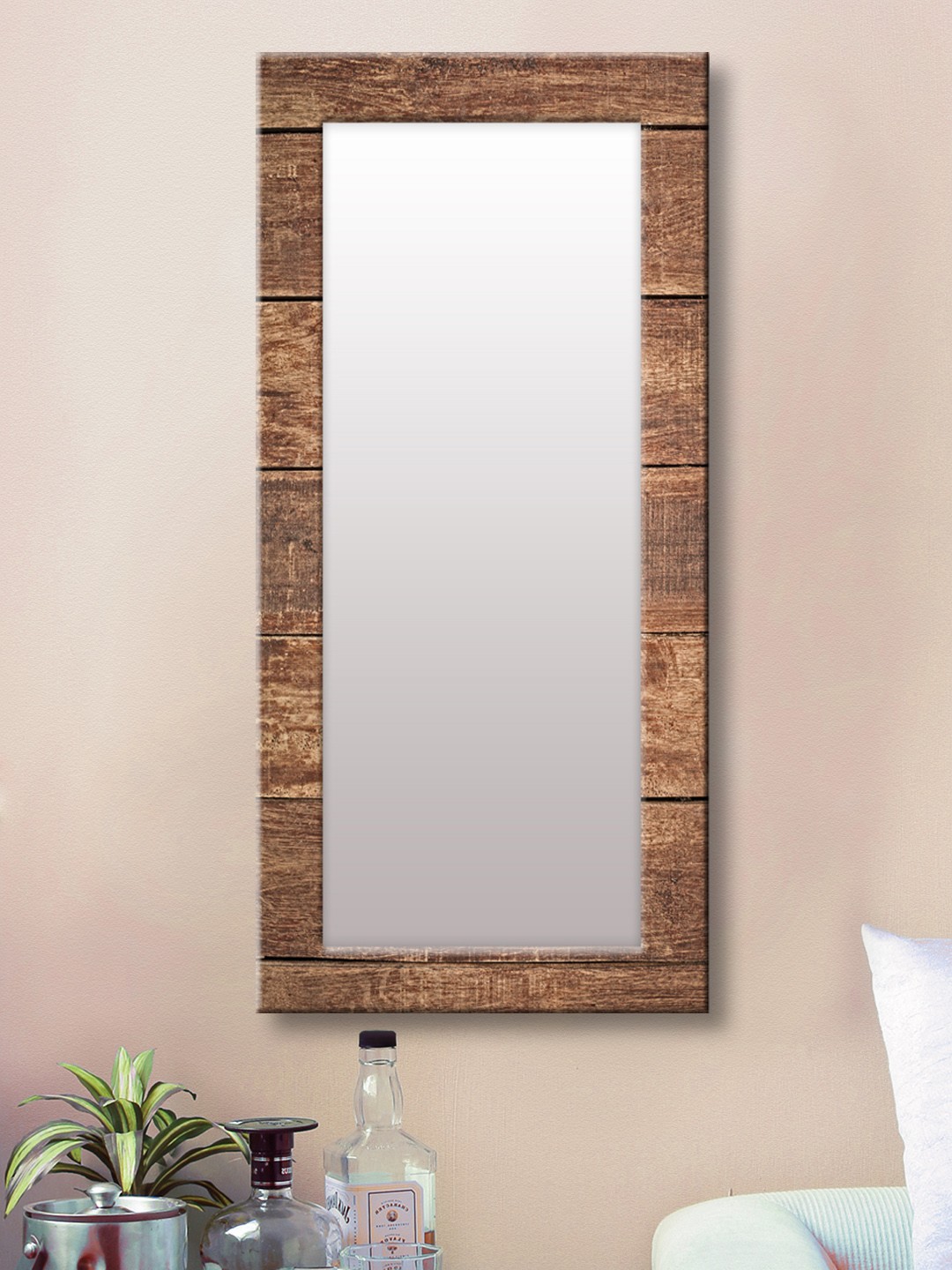 

999Store Brown Framed Wall Mirror