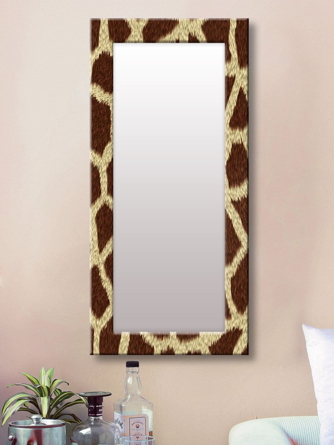 

999Store Brown Framed Wall Mirror