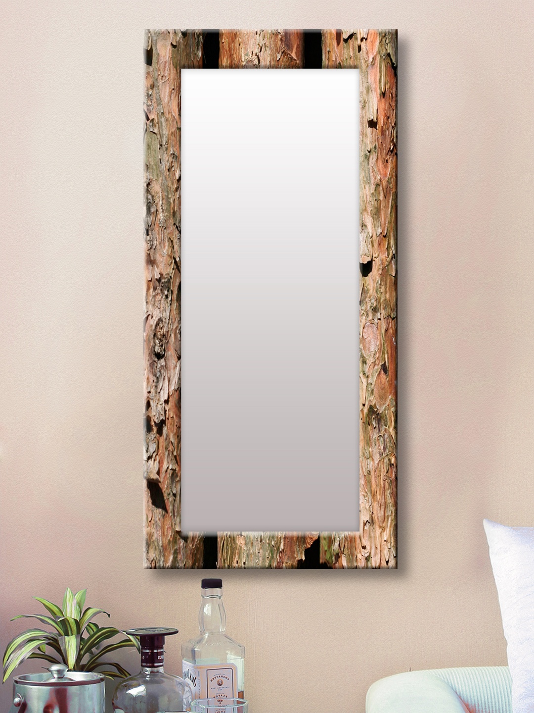 

999Store Brown Framed Wall Mirror